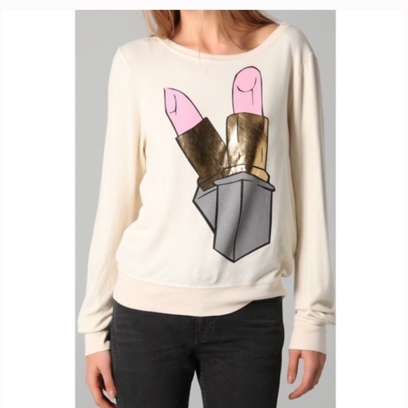 Wildfox Pink Lipstick Sweatshirt - Picture 3 of 16